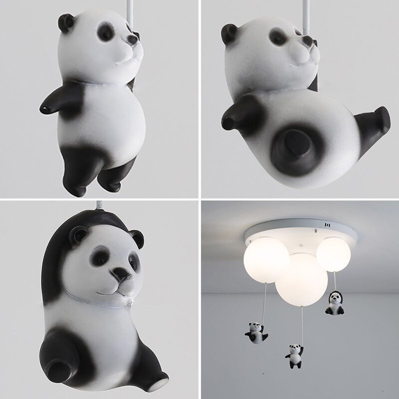 Panda Bedroom Pendant Lights Children'S Room Balloon Cartoon Hanging Lamps For Ceiling Aisle Living Room Nursery Chandelier
