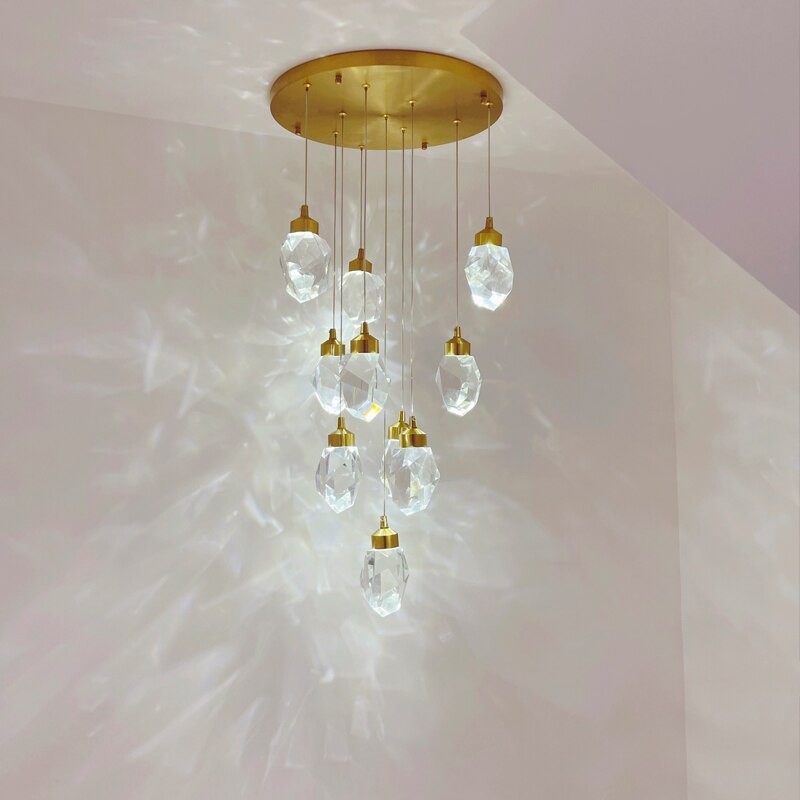 Crystal Chandelier Modern Staircase Lamp Diamond Design Living Room Lamp Bedroom Restaurant Bar Sales Department loft Chandelier