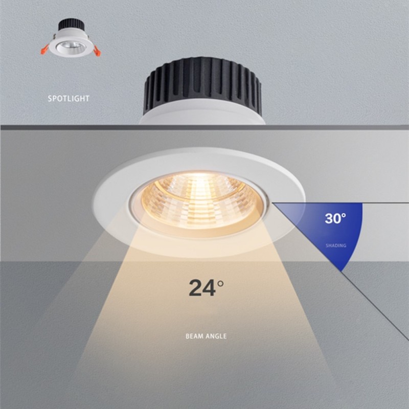 Modern LED Embedded Downlights 5W 9W 12W 15W Spot Lighting Fixture for Living Room Bathroom Waterproof Dimmable Indoor  Lighting