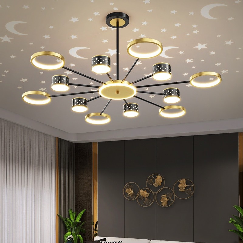 LED Ceiling Chandeliers Lighting Modern Pendant Lamp For Living Room Decor Romantic Black Gold Creative Personality Chandelier