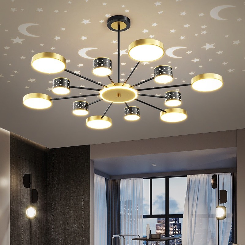LED Ceiling Chandeliers Lighting Modern Pendant Lamp For Living Room Decor Romantic Black Gold Creative Personality Chandelier