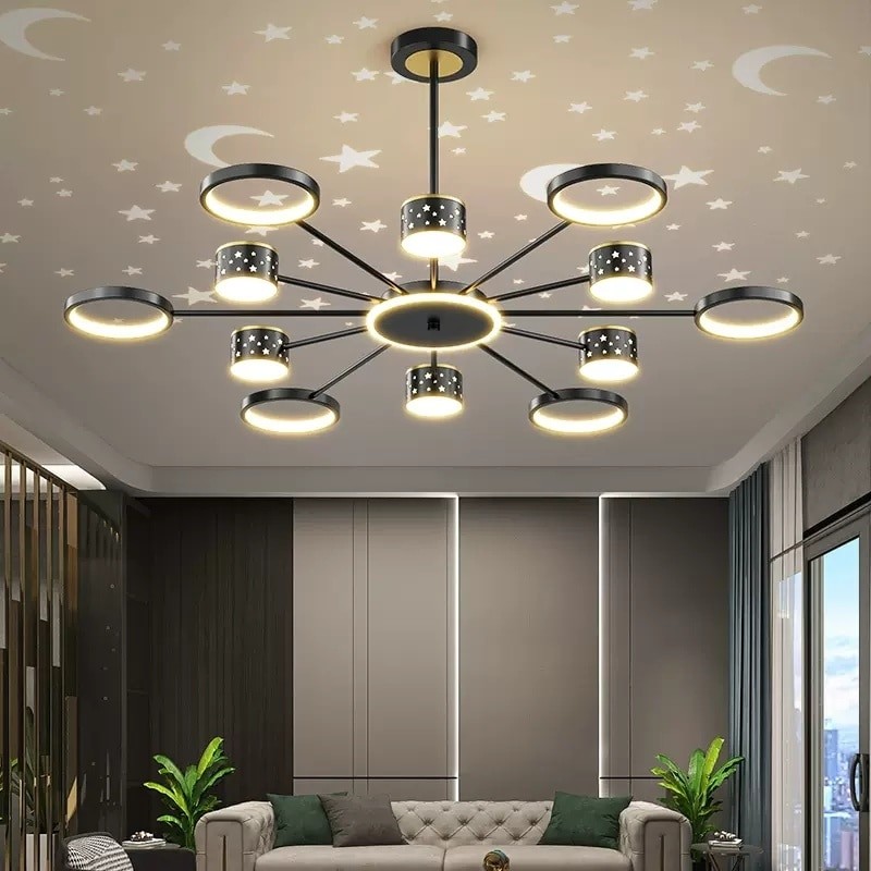 LED Ceiling Chandeliers Lighting Modern Pendant Lamp For Living Room Decor Romantic Black Gold Creative Personality Chandelier