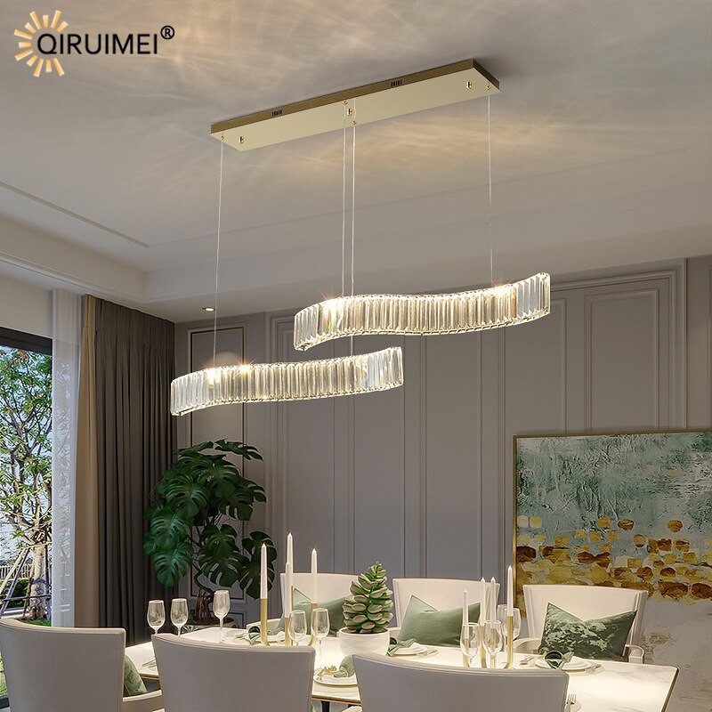 Simple Clear Crystal Home New Modern LED Chandelier Lights For Living Dining Room Bedroom Pendant Hall Bar Lamps Indoor Lighting