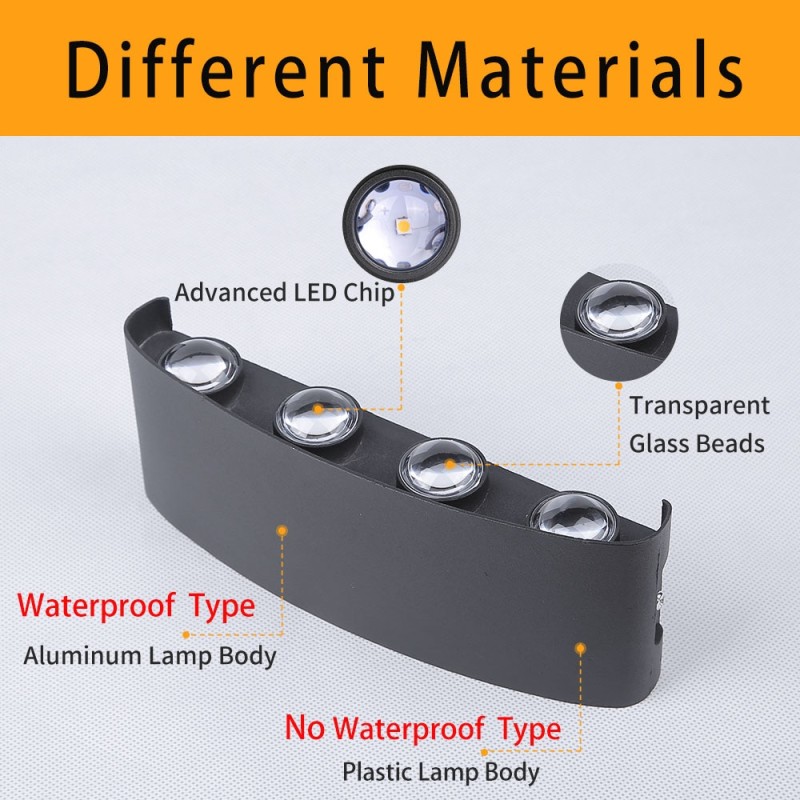 Led Wall Lamp Interior Wall Light IP65 Waterproof Outdoor Lighting For Home AC85-265V Bedroom Bedside Light Fixture Wall Lamp