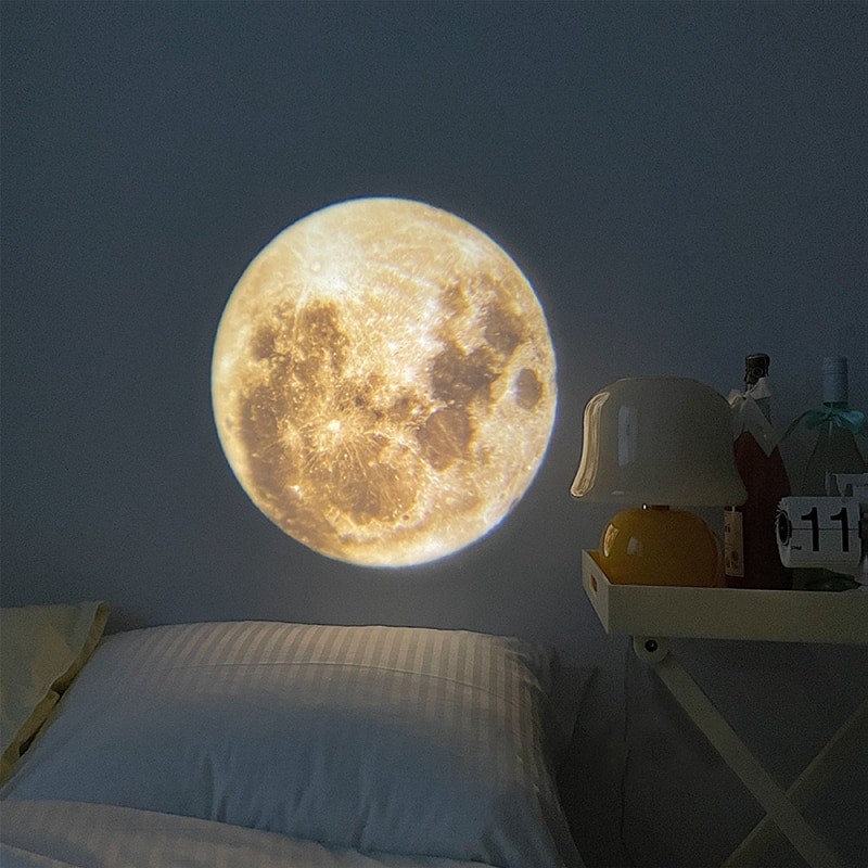 Ins Moon Projection Lamp Background Projector Night Light Photo Prop Wall Lights Birthday Party Decoration Bedroom Decor