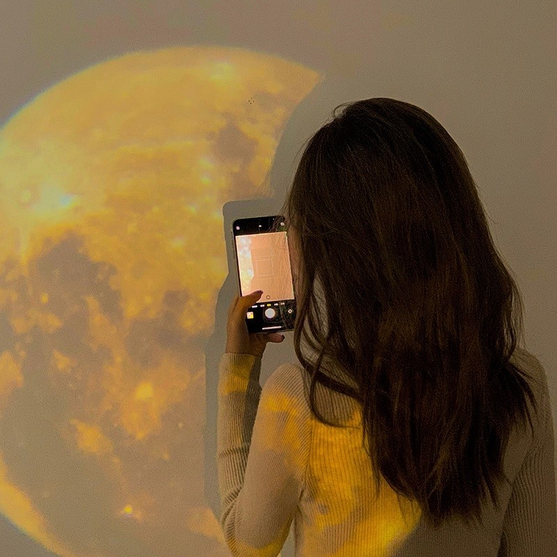 Ins Moon Projection Lamp Background Projector Night Light Photo Prop Wall Lights Birthday Party Decoration Bedroom Decor