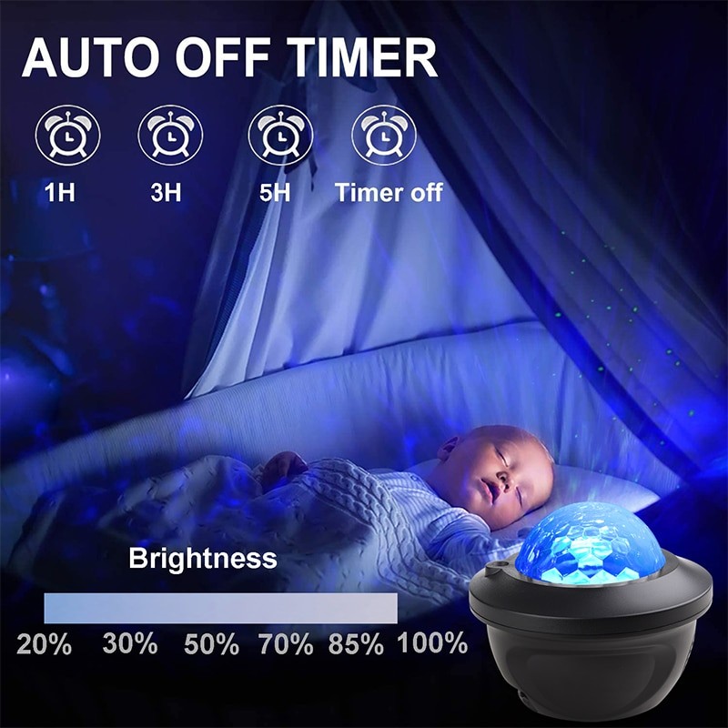 LED Star Galaxy Projector Starry Sky Night Light Built in Bluetooth Speaker For Home Bedroom Decoration Kids gift