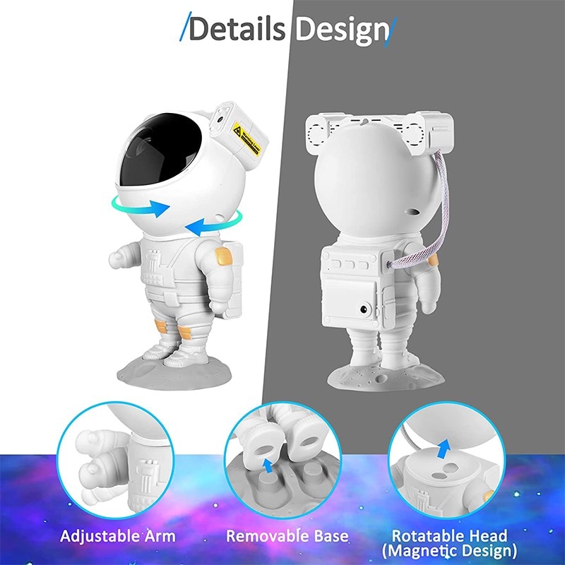 Galaxy Star Projector Starry Sky Night Light Astronaut Lamp Home Room Decor Decoration Bedroom Decorative Luminaires Gift
