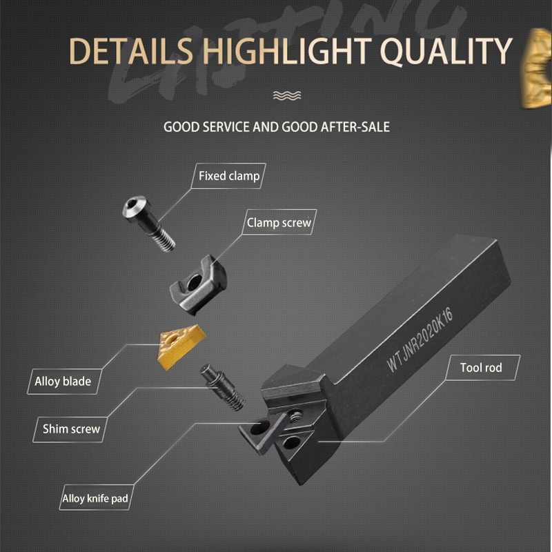 KaKarot External Turning Tool Holder WTJNR1616H16 WTJNR2020K16 WTJNR2525M16 TNMG1604 Carbide Inserts Lathe Cutting Tools Bar