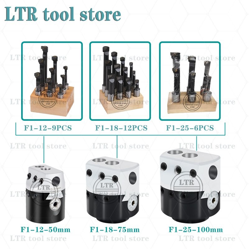F1 boring head set NT30 NT40 BT30 BT40 MT2 MT3 MT4 C20 C25 R8 boring tool base F1 50mm 75mm 100mm boring 2 3 4 inches