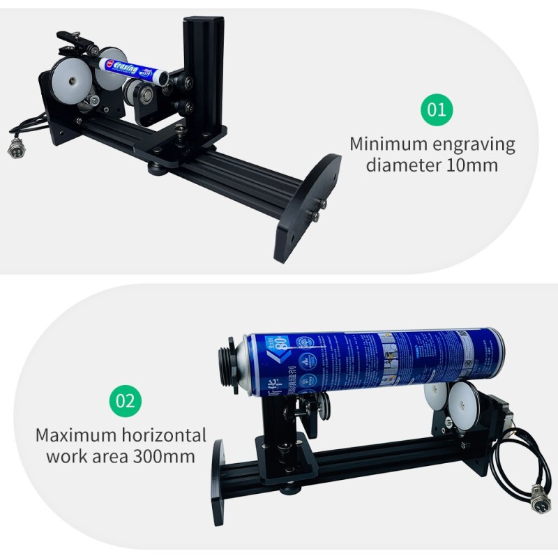 Rotary Axis Y-axis Rotary Roller Co2 Laser Engraver Attachment Use for Column Cylinder Bottle Cans Engraving