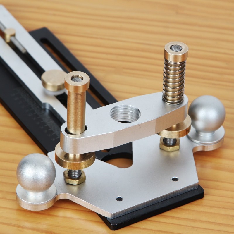 MAKLE Rotary Tool Plunge Base Aluminum alloy Precision Woodworking Circle Cutting Jig Milling Circle Slotting Guitar DIY Tool