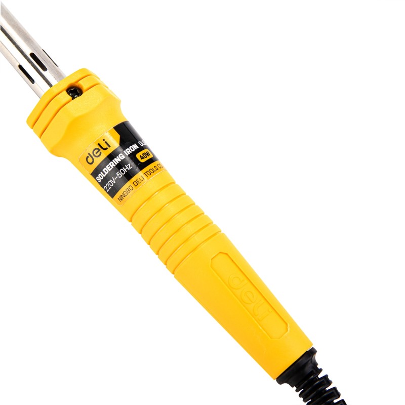 Deli 30W Electric Soldering Iron Stainless Steel Material Pointed Bracket Welding Tools Electrician Tools EDL8830