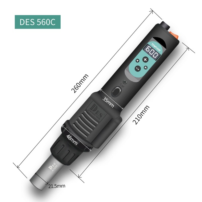 DES 560B Portable Soldering Hot Air Gun Digital Display Heat Gun Original German Brand DES 560C 80-600 560W Rework Station