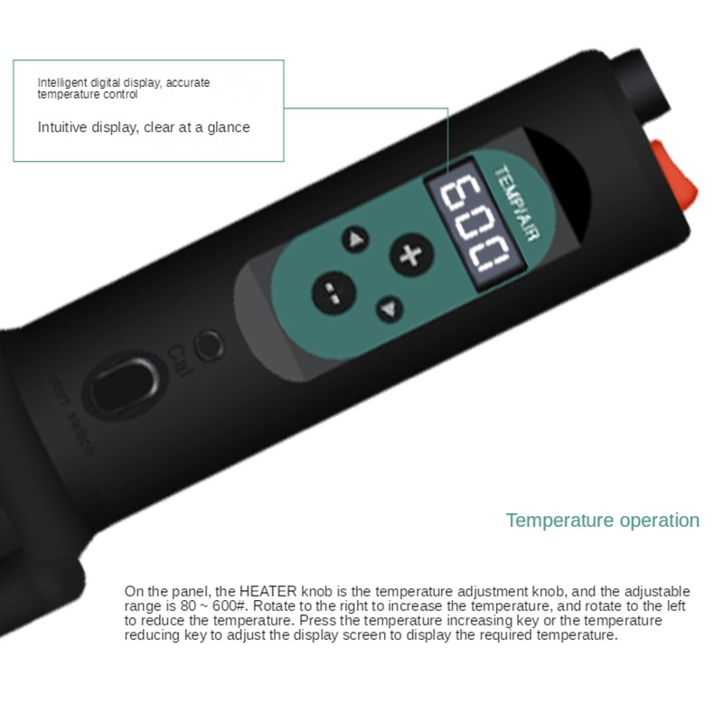 DES 560B Portable Soldering Hot Air Gun Digital Display Heat Gun Original German Brand DES 560C 80-600 560W Rework Station