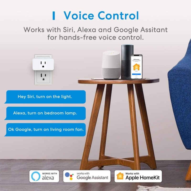Meross HomeKit Smart Plug Mini WiFi Socket US Version App Remote Voice Control Support Alexa Google Assistant SmartThings