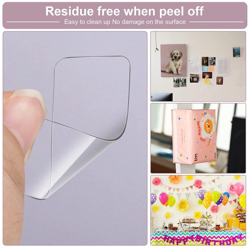 TFAAI Double-sided Adhesive Tape Square Ultra-strong Waterproof Transparent Non-marking Stickers Tape 60Pcs/Box