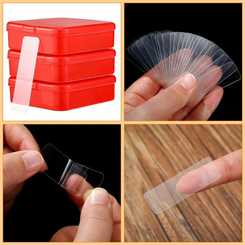 TFAAI Double-sided Adhesive Tape Square Ultra-strong Waterproof Transparent Non-marking Stickers Tape 60Pcs/Box