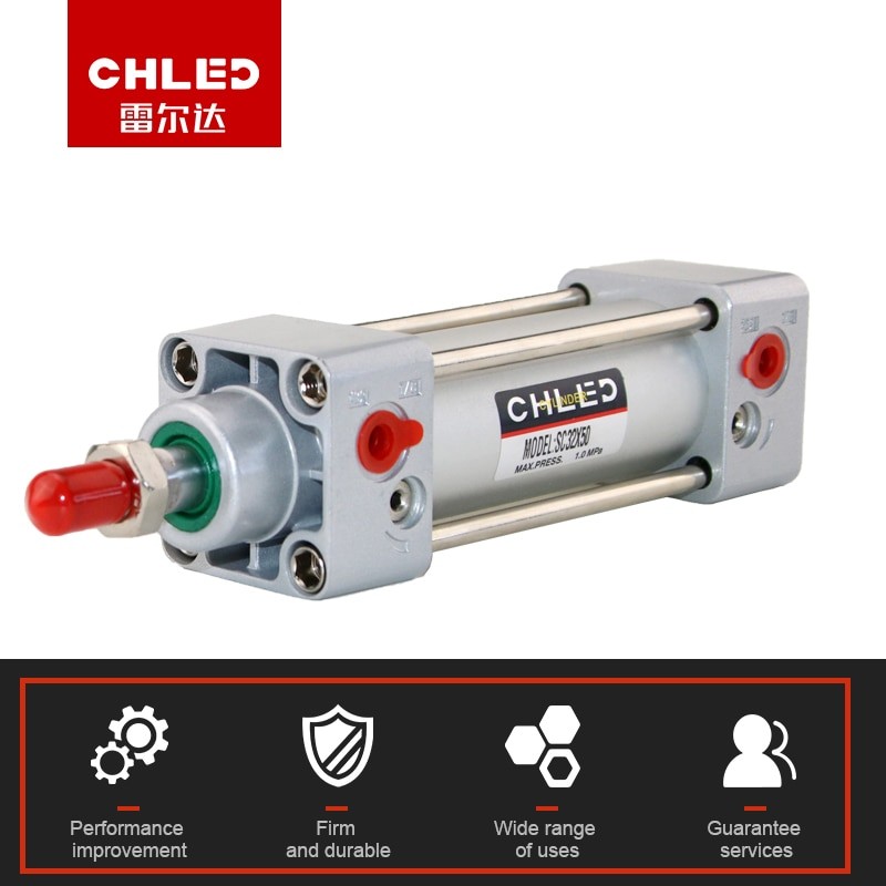 Pneumatic Cylinder SC Standard Air Cylinder 32/40/50/63/80/100mm Bore 25/50/75/100/125/150/175/200mm Stroke Pneumatic Cylinders