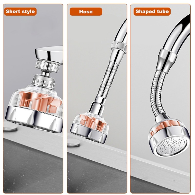 Zhangji 360 degree turbo extension kitchen faucet aerator adjustable high pressure water saving nozzle with fan faucet connector