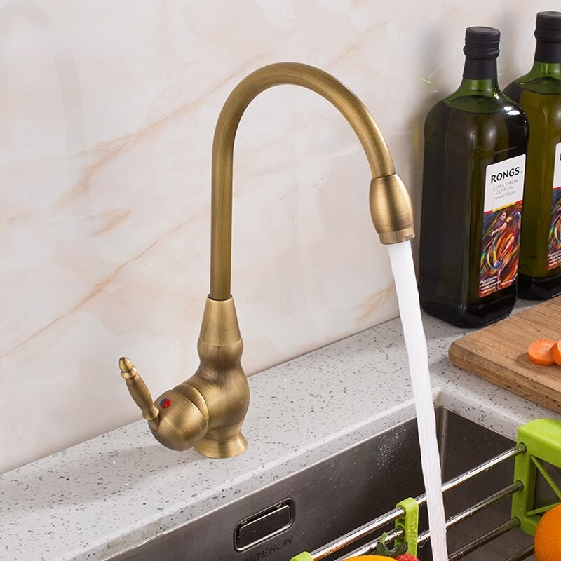 All copper European Style Faucet Washbasin Faucet Vintage Hot And Cold Water Kitchen Sink Faucet Vegetable Wash Basin Faucet