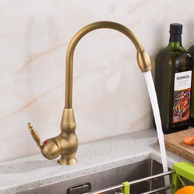 All copper European Style Faucet Washbasin Faucet Vintage Hot And Cold Water Kitchen Sink Faucet Vegetable Wash Basin Faucet