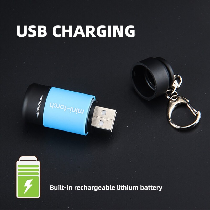 MINI USB Rechargeable Flashlight Keychain Torch Finger Light Camping Light Suitable for Doctor, Reading, Outdoor