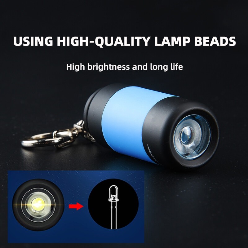 MINI USB Rechargeable Flashlight Keychain Torch Finger Light Camping Light Suitable for Doctor, Reading, Outdoor