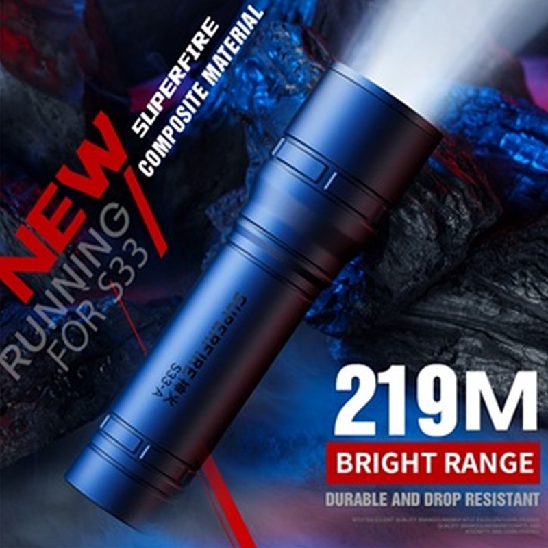 Flashlight S33 Mini Portable Led Strong Hunting Police Torch USB Rechargeable Powerful Tactical