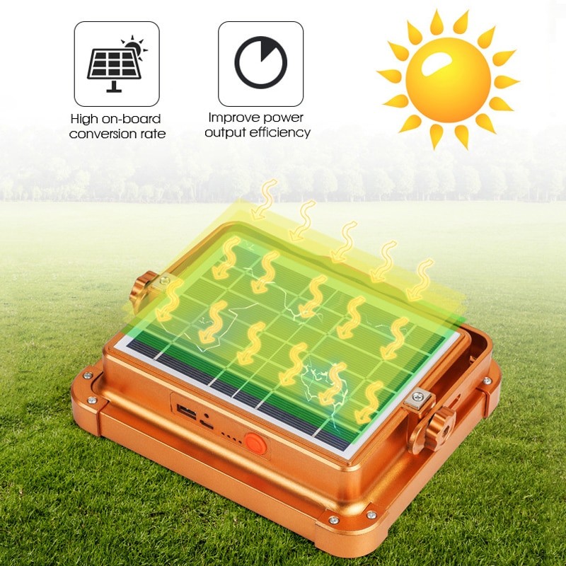 1000W USB Rechargeable LED Solar Flood Light 10000mAH with Magnet Strong Light Portable Camping Tent Lamp Work Repair Lighting