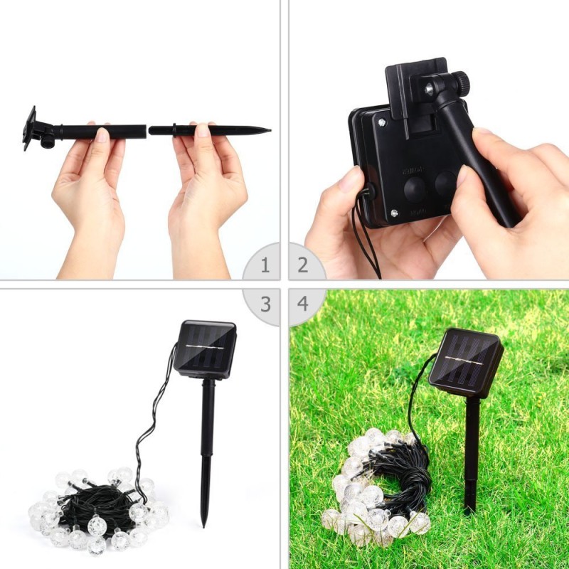 100 LED Solar Light Outdoor IP65 Waterproof String Fairy Lamps Solar Garden Garlands Christmas Decoration 12M