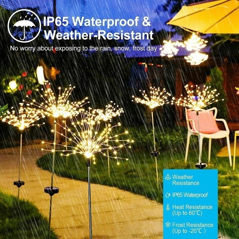 90/120/150LED Solar Light Outdoor Waterproof Solar Fireworks Lights Christmas Garland New Year Christmas Decorations Home Garden