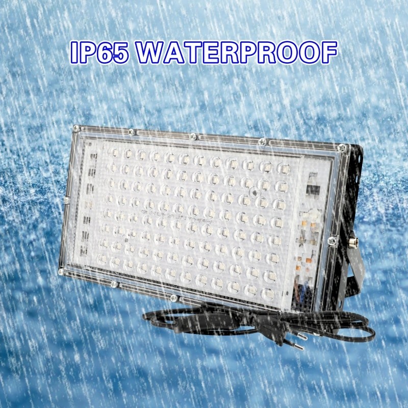 Led UV Floodlight 110V 220V 50W 100W Party Light 395nm 400nm IP65 Waterproof Ultraviolet Fluorescent Stage Lamp with US/EU Plug