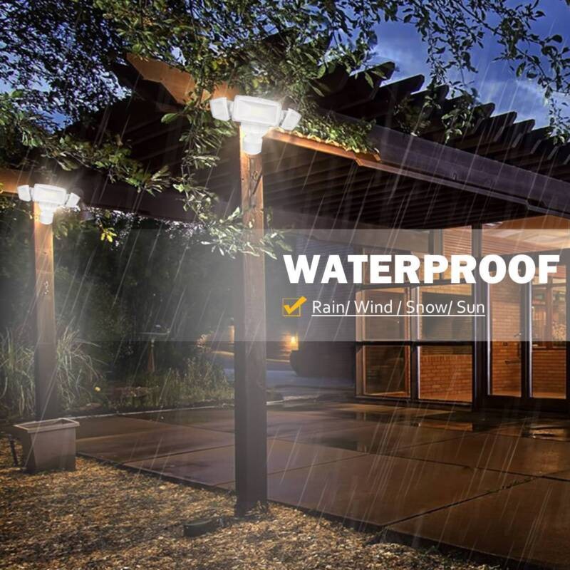 230V 3 Head LED Security Light 42W Motion Sensor Lights Outdoor Adjustable Flood Lights IP65 Waterproof 3000LM 6000K