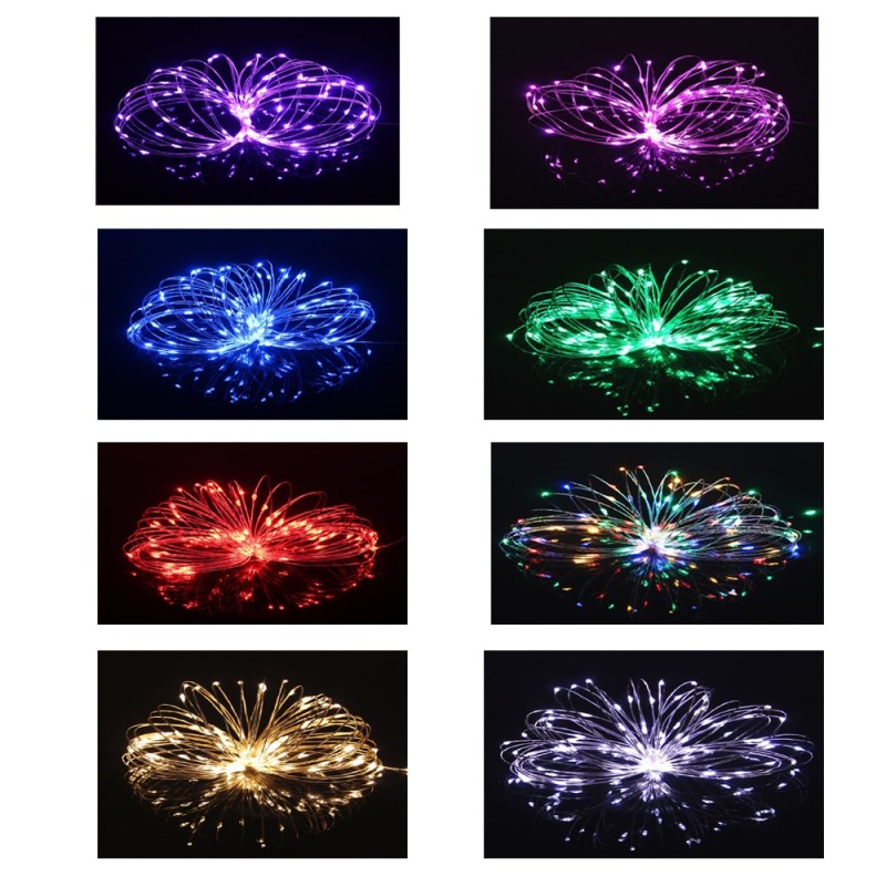 LED Lights 5M 50LEDs 10M 100LEDs 5V USB LED String light Fairy Christmas Silver Wire Wedding Garland Lights