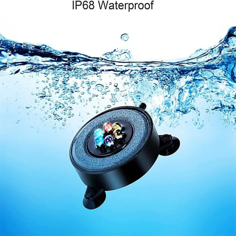 Color Changing LED Aquarium Bubble Light Underwater Air Light Making Oxygen Stone Lamp Submersible Light Fish Tank Accessories