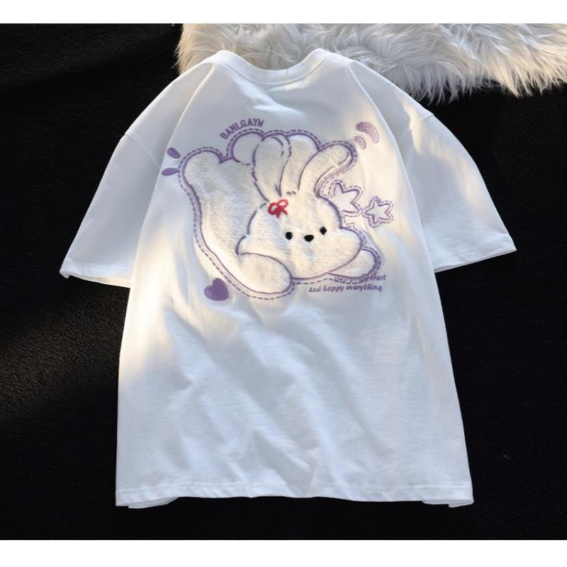 Y2k Tops Tees Summer Pure Cotton Harajuku Short Sleeve Oversized T Shirts For Women's Kawaii Streetwear Anime T Shirts Clothes