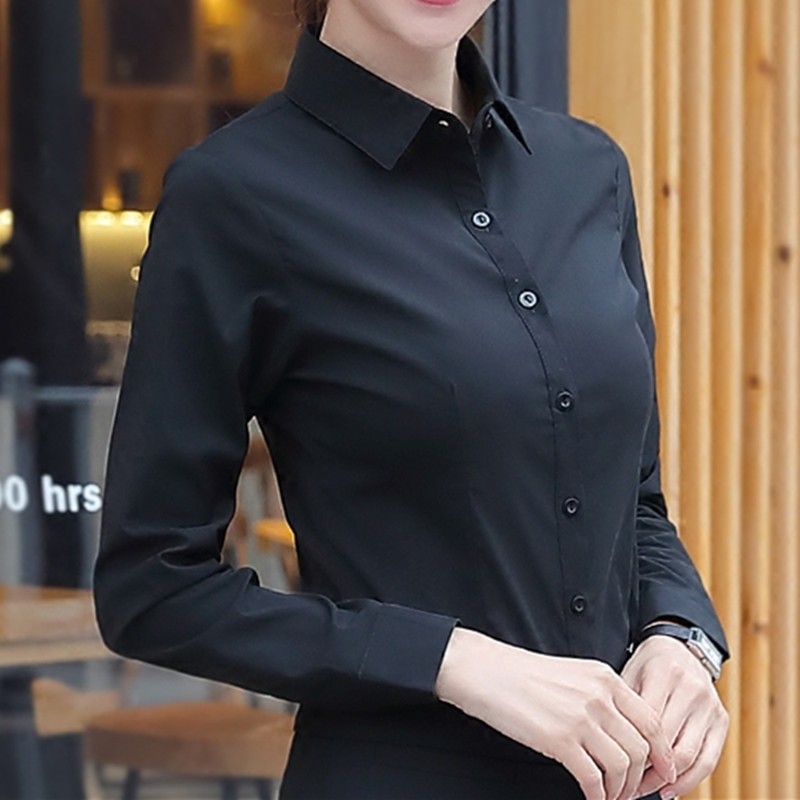 Fashion Women Shirts White Shirt Women Long Sleeve Shirts Tops Office Lady Basic Shirt Blouses Button Solid OL Woman Blouse 5XL