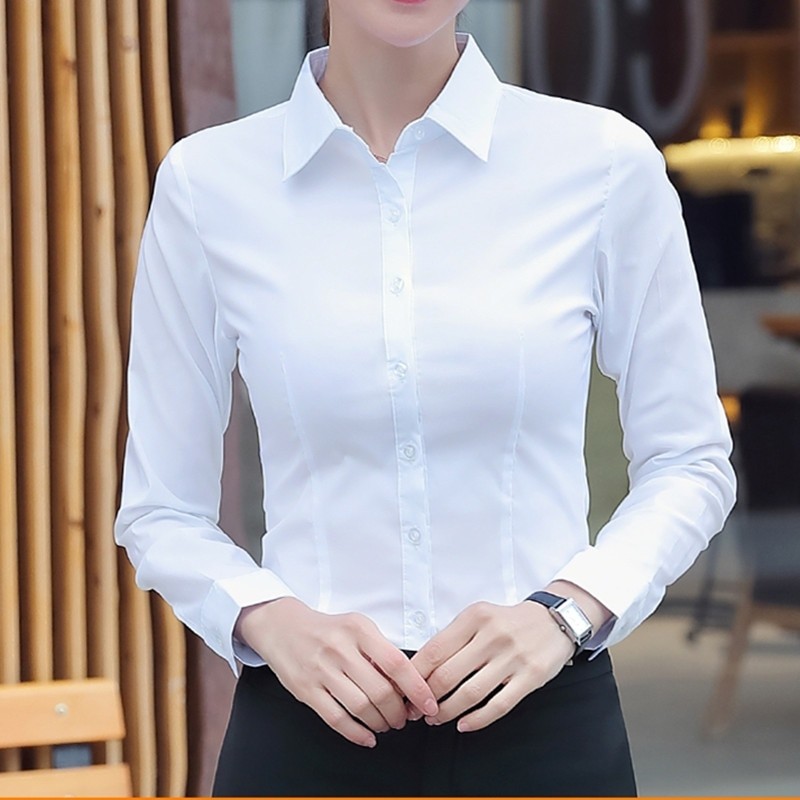 Fashion Women Shirts White Shirt Women Long Sleeve Shirts Tops Office Lady Basic Shirt Blouses Button Solid OL Woman Blouse 5XL