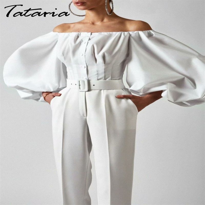 Fashion Puff Sleeve Blouse Women Off Shoulder Top Women's Tunic Summer Shirt Elegant Blouse Button Down Shirt for Women Smocked