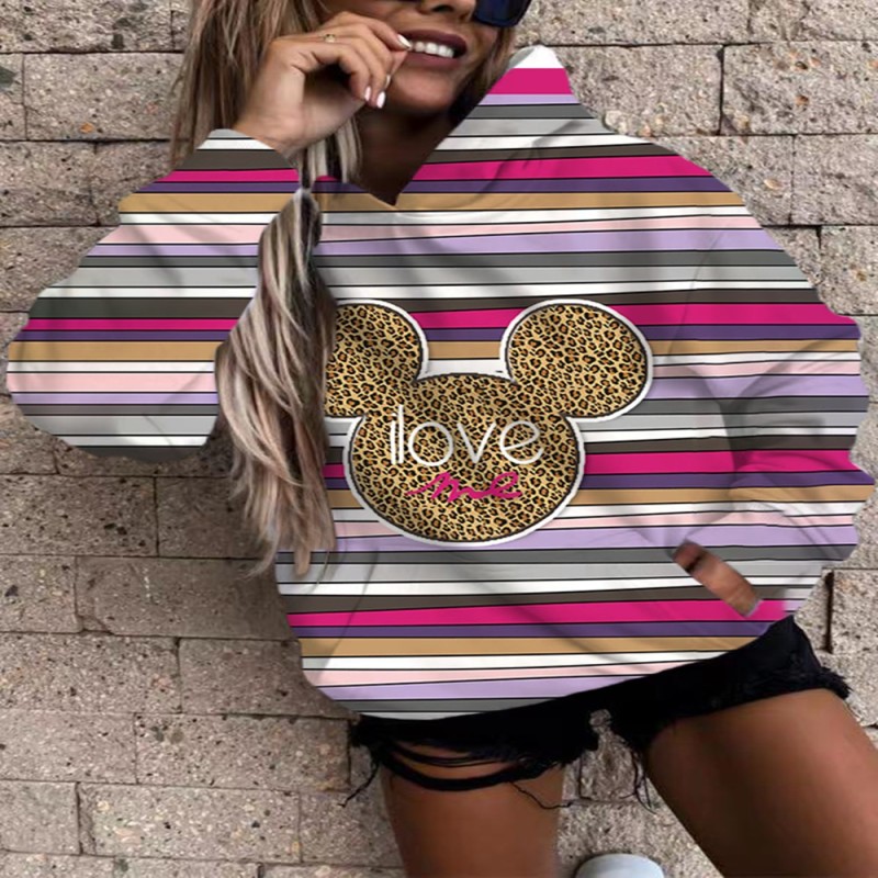 Original Design Disney Hoodie Printed Mickey Spice Hoodie Cartoon Top Versatile Sweatshirt Fashion Hoodie Women