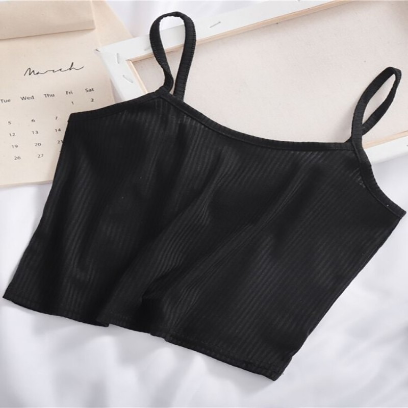 HELIAR Women Purple Crop Tops Female Knitted Camisoles Cotton Solid Cute Tube Tops Camis Straps Plain Basic Tops For Women