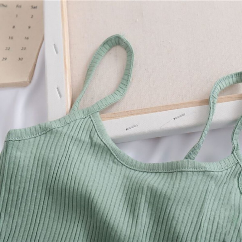 HELIAR Women Purple Crop Tops Female Knitted Camisoles Cotton Solid Cute Tube Tops Camis Straps Plain Basic Tops For Women