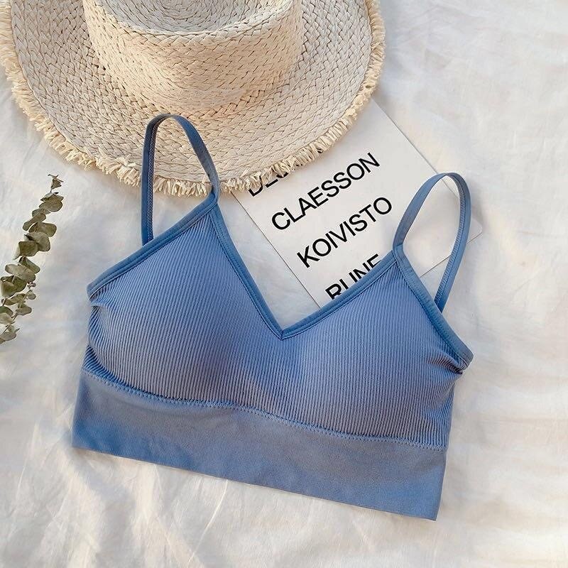 Seamless Push Up Cotton Crop Tops Women Bras Underwear Beauty Back Bras Padded Bra Bralette tank top Fitness Sports Bra Vest