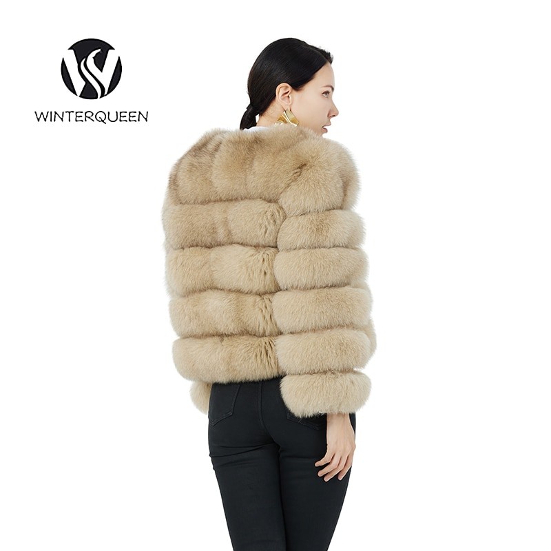 Ladies Fox Coat Natural Fur Fashion Winter Warm Coat High-end Luxury Fashion Fur Coat Customized 4XL