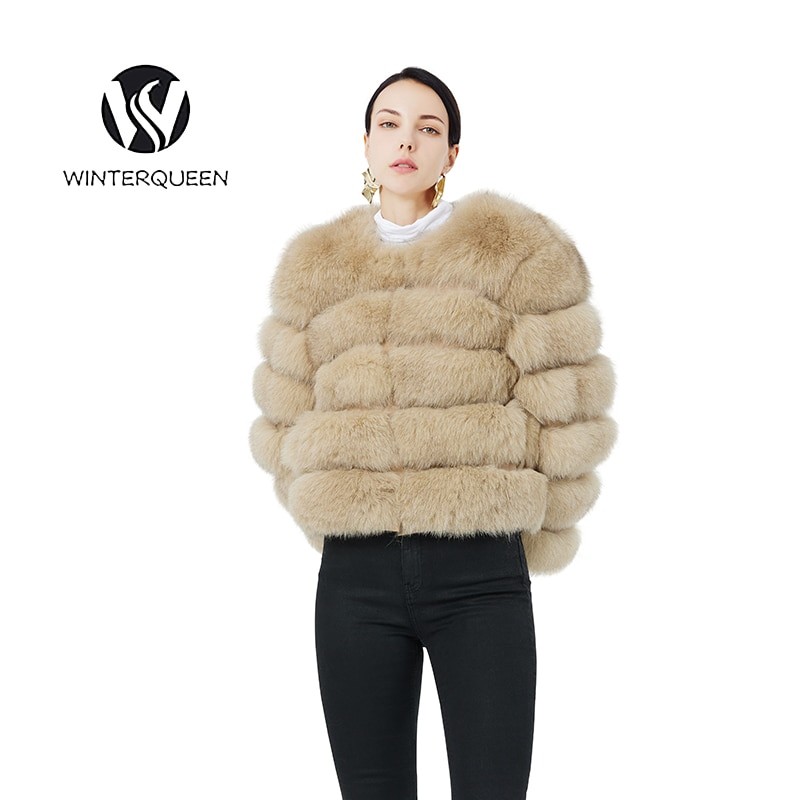 Ladies Fox Coat Natural Fur Fashion Winter Warm Coat High-end Luxury Fashion Fur Coat Customized 4XL