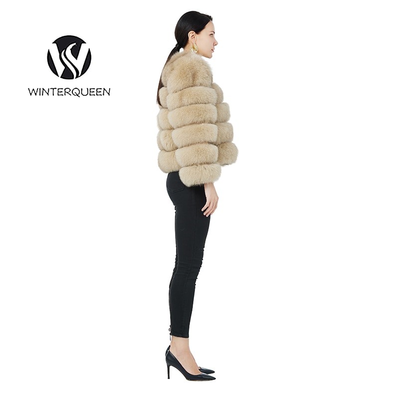 Ladies Fox Coat Natural Fur Fashion Winter Warm Coat High-end Luxury Fashion Fur Coat Customized 4XL