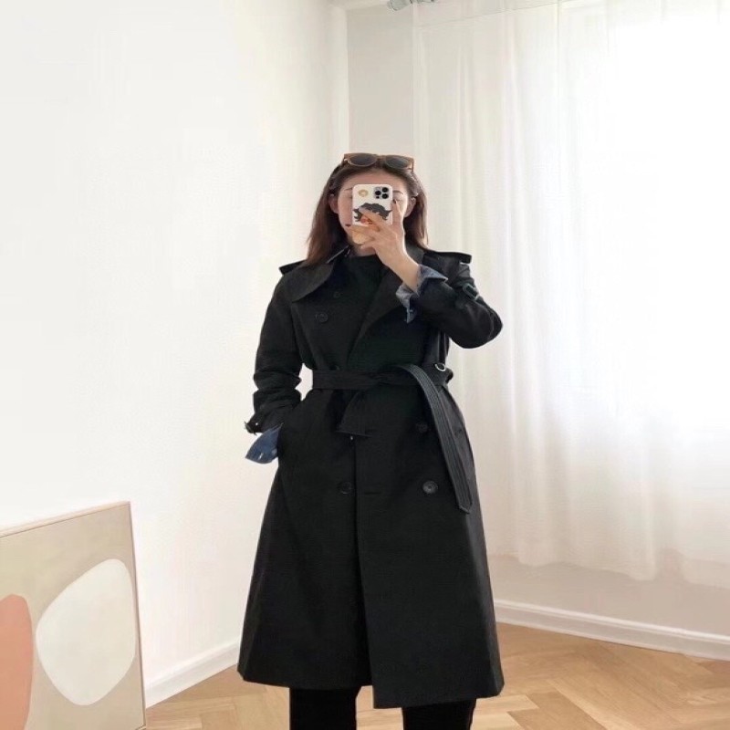 British trench women's long coat Fashion classic double-breasted loose waterproof trench coat