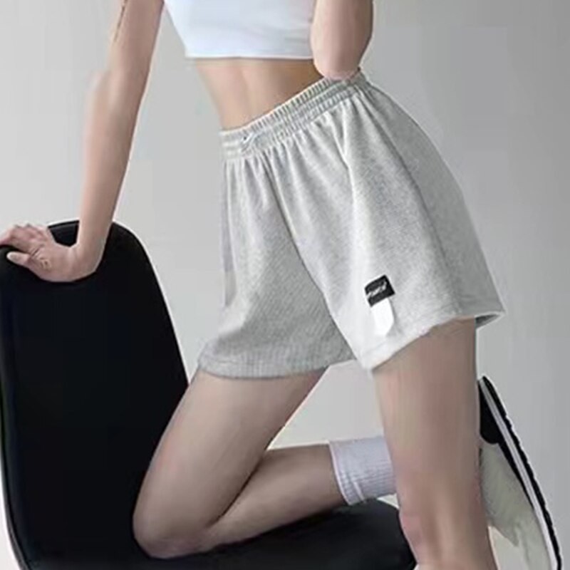 Women's Shorts Casual Sports Shorts Bottoms Hot Pants Homewear Elastic Waist Pockets Solid Casual High Waisted Leg Leisure