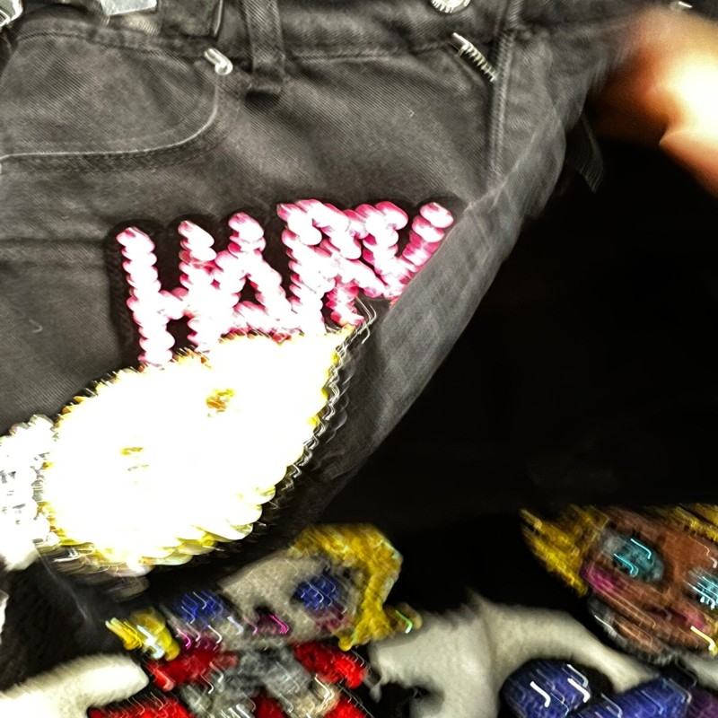 Fashion Brand 2023 Spring Summer New Cartoon Fun Black Casual All-Match Short Skirt Women Sequin Rhinestones Beaded Skirt Female